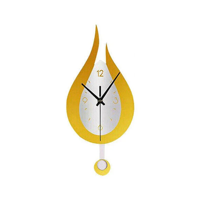 Silent Pendulum Wall Clock – Teardrop Acrylic Design for Living Room, Bedroom & Office