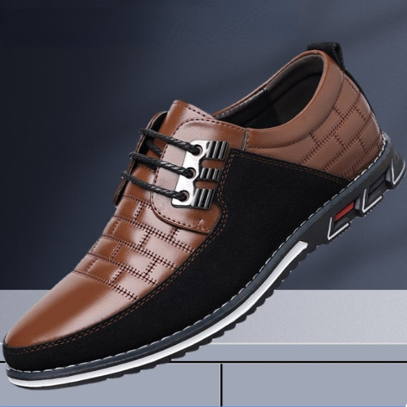 Mocassins à enfiler pour homme en cuir véritable – Chaussures habillées perforées pour le travail et le quotidien