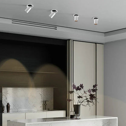 Flush Mount LED Downlight Cast Aluminum Dimmable Recessed Ceiling Fixture Adjustable Brightness Low Profile Modern Indoor Lighting for Kitch