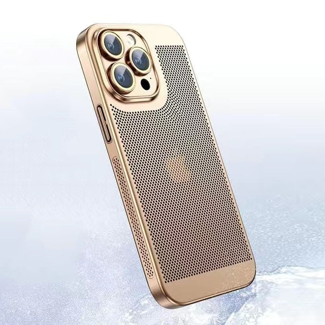 Coque de protection pour iPhone avec cadre métallique – Étui transparent et fin avec protection d'appareil photo et découpes précises pour une protection quotidienne contre les chutes