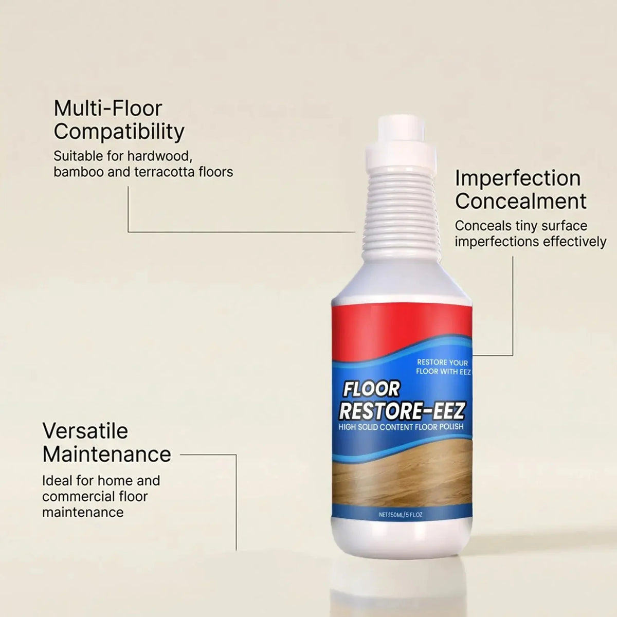 Hardwood Floor Restorer & Scratch Repair Treatment for Wood, Parquet & Laminate Surfaces