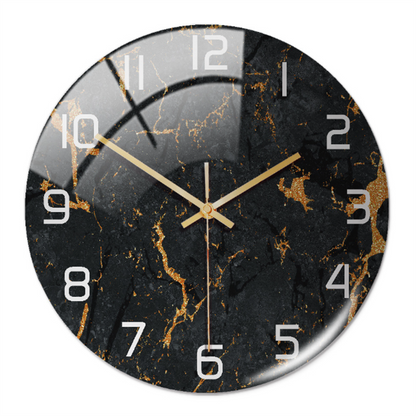 Silent Wall Clock Round Metal Frame Minimalist Quiet Sweep Non-Ticking for Living Room Bedroom Office Home Decor Modern Decorative Timepiece