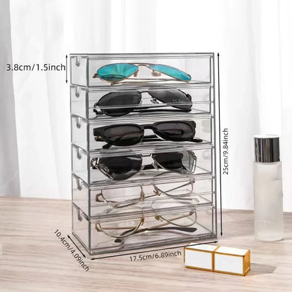 SHADELIVA – Acrylic Sunglasses Display Stand with Storage Drawers