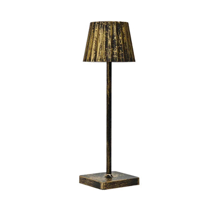Cordless Rechargeable Table Lamp with Pleated Shade & Touch Dimmer – Classic LED Bedside Light for Bedroom Living Room