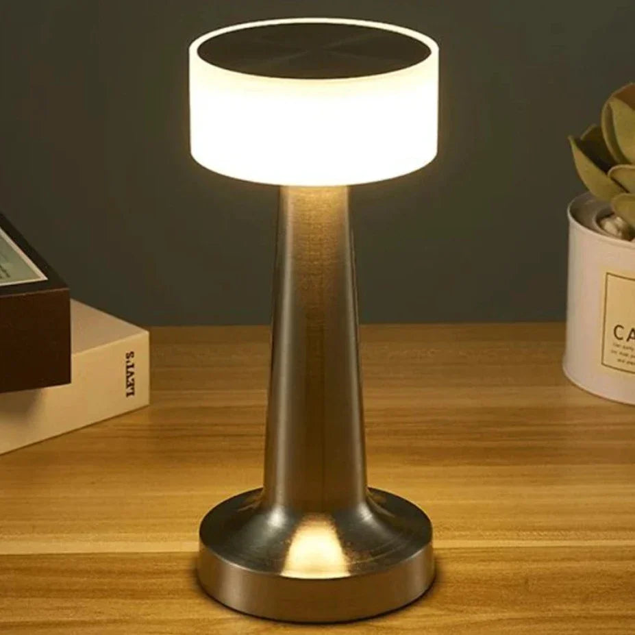 Rechargeable LED Desk Lamp with Touch Control & 3 Light Modes – Cordless Nightstand Light for Bedroom, Office & Living Room – Chrome Finish