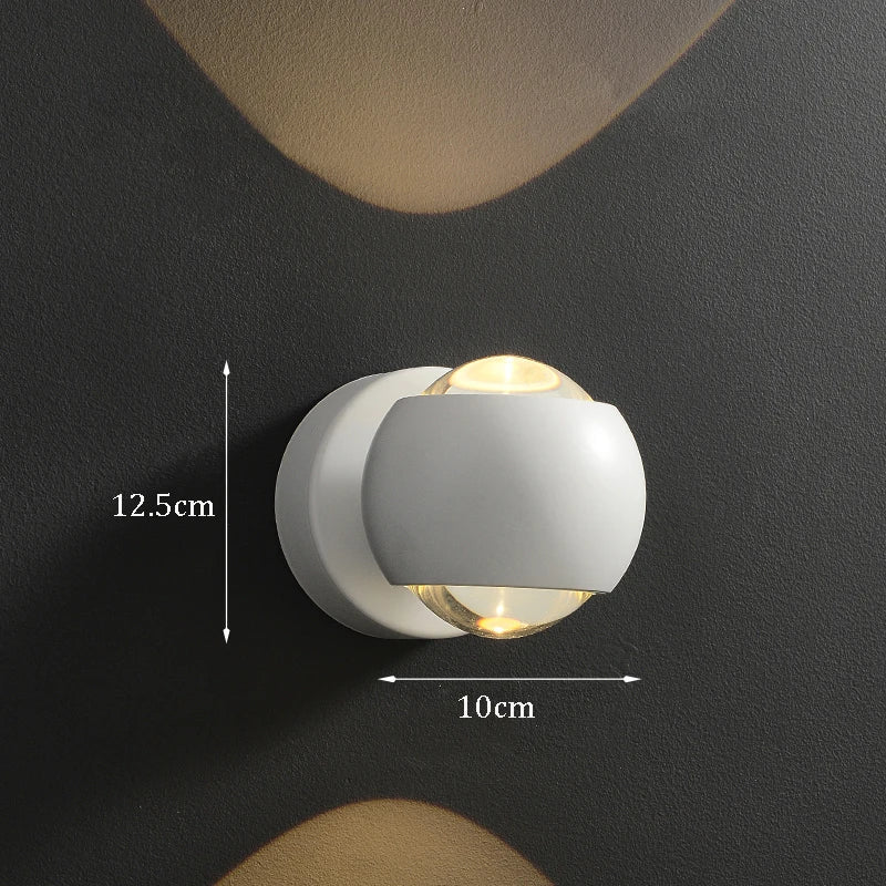 Contemporary Copper LED Wall Sconce Up Down Light for Entryway Hallway Bedroom Bathroom Gold Black Chrome