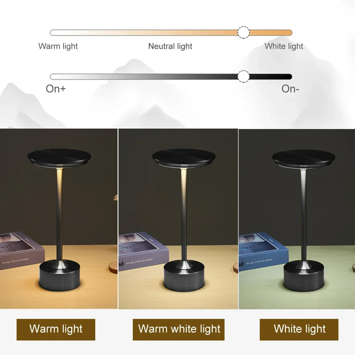 Rechargeable Cordless Table Lamp with Touch Control & 3 Brightness Levels for Bedroom Nightstand Desk Reading Living Room