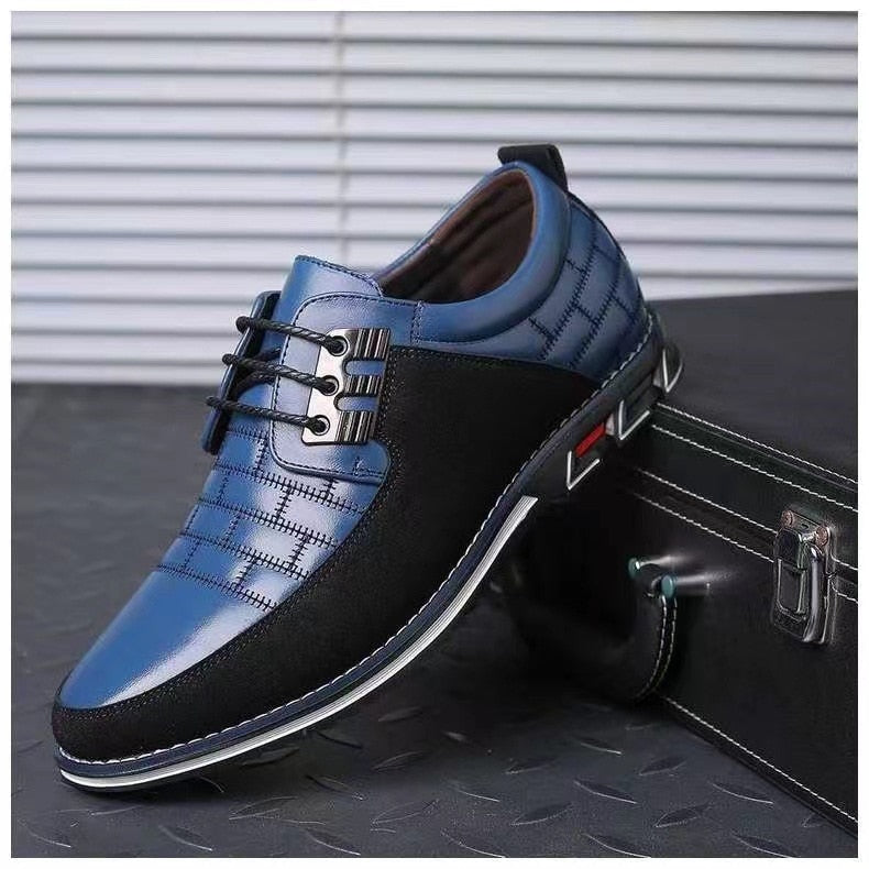 Mocassins à enfiler pour homme en cuir véritable – Chaussures habillées perforées pour le travail et le quotidien