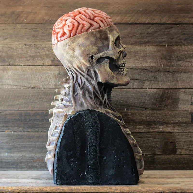 Realistic Skeleton Face Mask for Halloween Costume, Full-Head Latex Horror Mask with Skull Design for Adults, Scary Movie-Quality Disguise