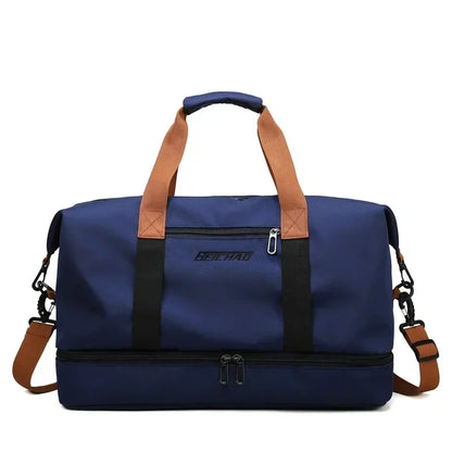 Women's Gym Duffel Bag with Shoe Compartment – Wet/Dry Separation Travel Bag, Shoulder & Crossbody Carry for Workout, Weekend Trips