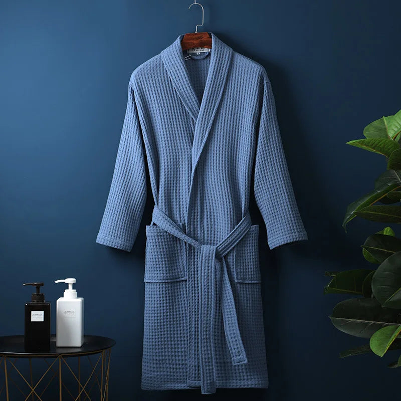 Soft Cotton Bathrobe for Women & Men – Cozy Lounge Robe After Shower Spa Hotel Home – Breathable Comfort Fit Loungewear