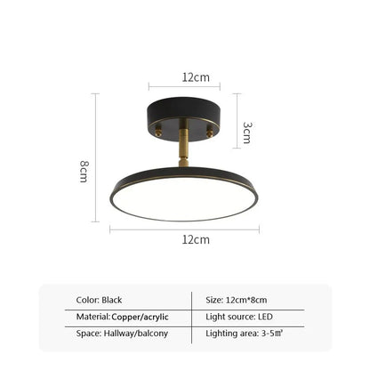Adjustable LED Ceiling Light Fixture – Modern Copper & Aluminum Flush Mount Spotlight for Hallway, Bedroom, Living Room & Entryway