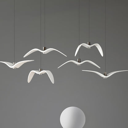 Suspension sculpturale en forme d'oiseau avec éclairage LED à hauteur réglable, filaire, pour îlots de cuisine, tables de salle à manger et espaces de vie, en blanc ou