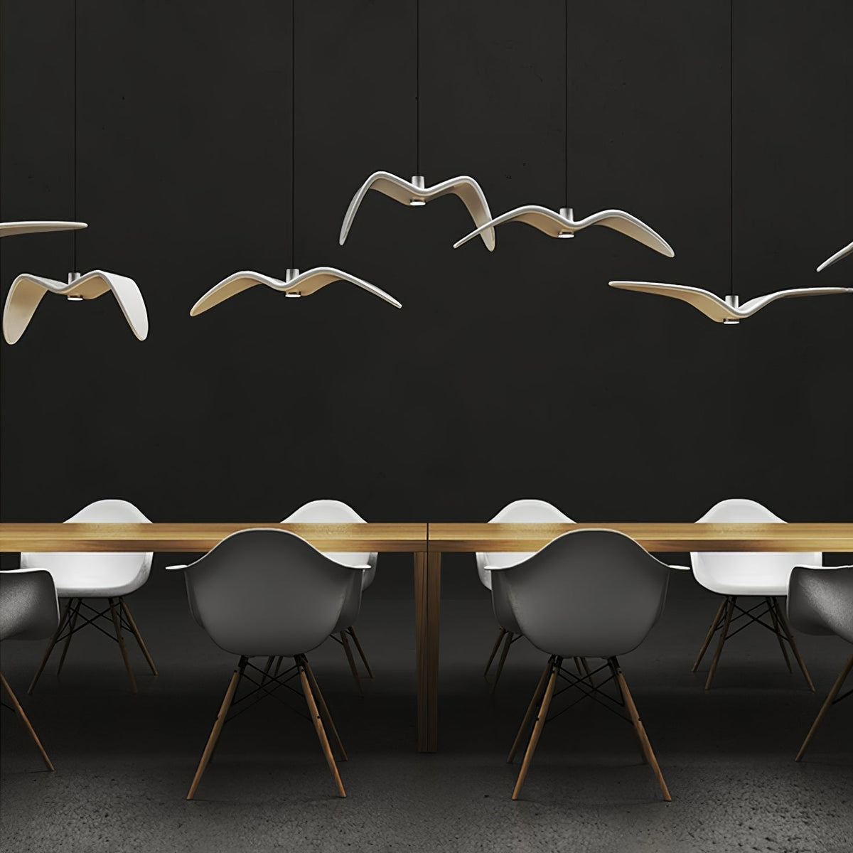 Suspension sculpturale en forme d'oiseau avec éclairage LED à hauteur réglable, filaire, pour îlots de cuisine, tables de salle à manger et espaces de vie, en blanc ou