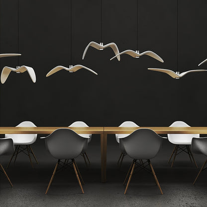 Suspension sculpturale en forme d'oiseau avec éclairage LED à hauteur réglable, filaire, pour îlots de cuisine, tables de salle à manger et espaces de vie, en blanc ou