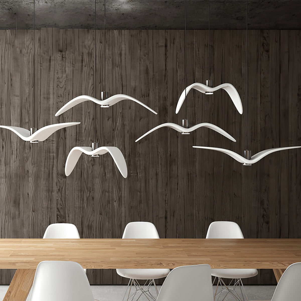 Suspension sculpturale en forme d'oiseau avec éclairage LED à hauteur réglable, filaire, pour îlots de cuisine, tables de salle à manger et espaces de vie, en blanc ou