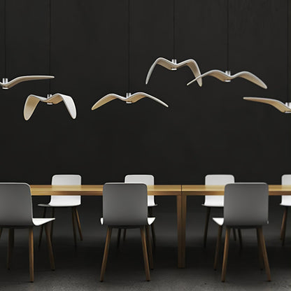 Suspension sculpturale en forme d'oiseau avec éclairage LED à hauteur réglable, filaire, pour îlots de cuisine, tables de salle à manger et espaces de vie, en blanc ou