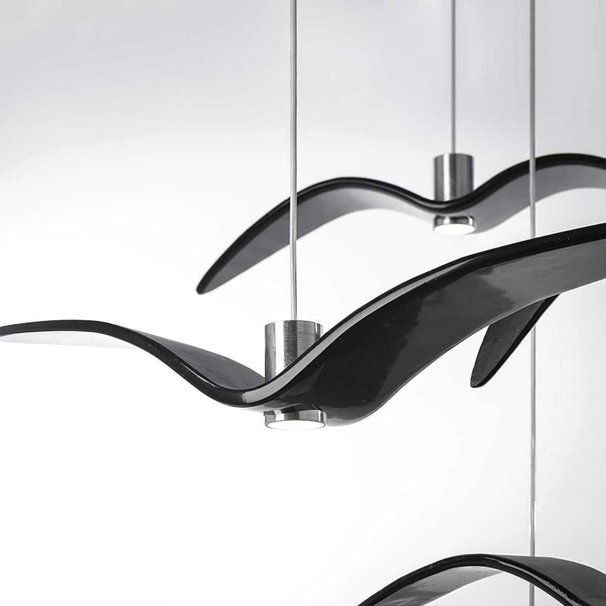 Suspension sculpturale en forme d'oiseau avec éclairage LED à hauteur réglable, filaire, pour îlots de cuisine, tables de salle à manger et espaces de vie, en blanc ou