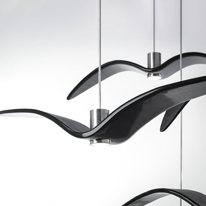 Suspension sculpturale en forme d'oiseau avec éclairage LED à hauteur réglable, filaire, pour îlots de cuisine, tables de salle à manger et espaces de vie, en blanc ou
