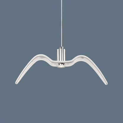 Suspension sculpturale en forme d'oiseau avec éclairage LED à hauteur réglable, filaire, pour îlots de cuisine, tables de salle à manger et espaces de vie, en blanc ou