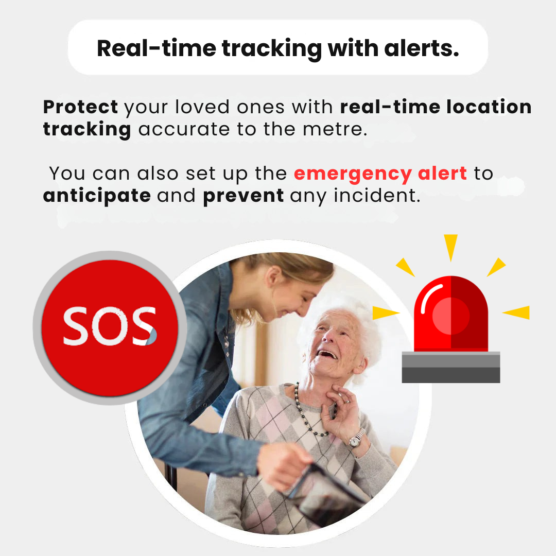 Ortekor SecureTrack | GPS Tracker for Seniors with Waterproof Design & Real-Time Location Updates | Lightweight Device for Safety