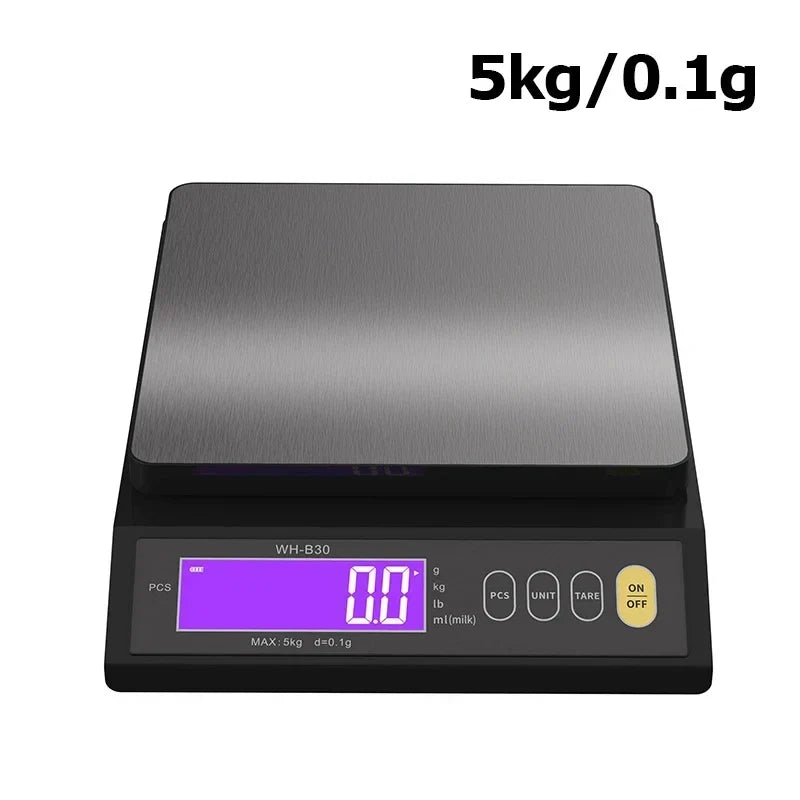 Balance de cuisine numérique étanche – Capacité de 5 kg / 1 g ou 10 kg / 1 g, balance culinaire rechargeable à écran LCD pour la préparation des repas, la pâtisserie et le contrôle des portions