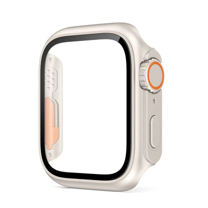 Hardened Glass Shield Case for Apple Watch Series 7/8/SE – Full Display Coverage, Crown Access, 40-45mm Sizes