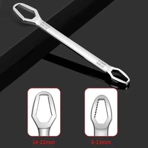 Dual-Head Adjustable Wrench Set 0.3-0.86 Inch Bolt Range Universal Spanner Tool for Auto Repair Home Workshop Bike Maintenance Plumbing DIY