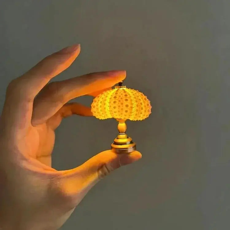 Sea Urchin Accent Night Light with Soft Ambient Glow for Bedroom Nightstand Living Room Coastal Decor Organic Shell Lamp