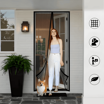 Sela Door Net Screen - Self-Closing, Pet-Friendly Mosquito Net for Doors