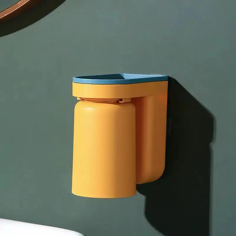 Organisateur de salle de bain adhésif en plastique ABS, 12,7 cm de haut, support pour gobelet et dentifrice avec système d'égouttage, lot de 2 pour un comptoir de salle de bain familial sans encombrement