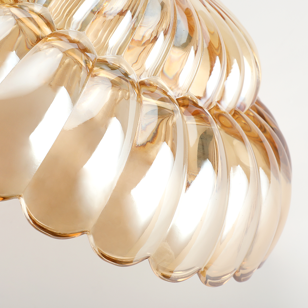 Amber Glass Flush Mount Ceiling Light Vintage Semi-Flush Fixture for Kitchen Bedroom Living Room Dining Room E27 12 in Retro Dome Shade