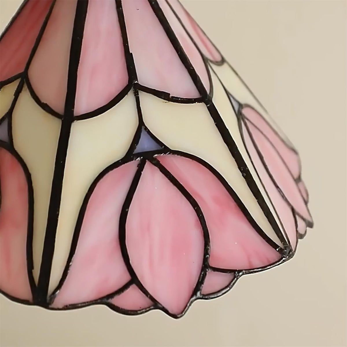 Art Glass Hanging Ceiling Fixture Floral Rose Blush Ivory 7.8 Inch Adjustable Drop Lighting for Kitchen Island Dining Table Breakfast Nook S