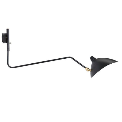 Articulated Arm Wall Sconce Black Mid-Century Modern Adjustable Swing Lamp for Living Room Bedroom Home Office Reading Light
