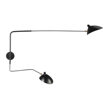 Articulated Arm Wall Sconce Black Mid-Century Modern Adjustable Swing Lamp for Living Room Bedroom Home Office Reading Light