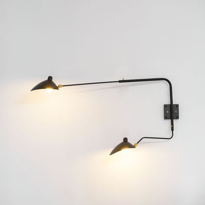 Articulating Wall Lamp with Extending Arm 47-55 Inches Aluminum LED Fixture for Bedroom Reading Nook Living Room Hallway Accent Lighting Ind