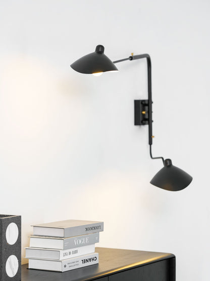 Articulating Wall Lamp with Extending Arm 47-55 Inches Aluminum LED Fixture for Bedroom Reading Nook Living Room Hallway Accent Lighting Ind