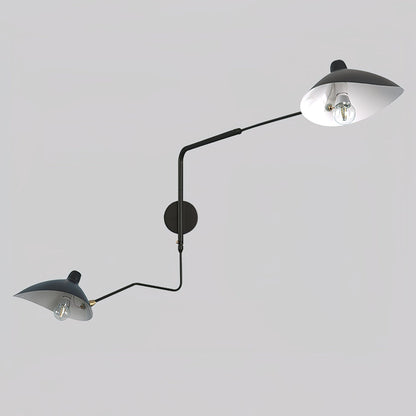 Articulated Arm Wall Sconce Black Mid-Century Modern Adjustable Swing Lamp for Living Room Bedroom Home Office Reading Light