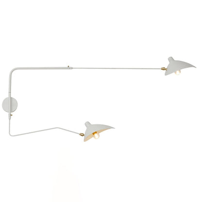 Articulating Wall Lamp with Extending Arm 47-55 Inches Aluminum LED Fixture for Bedroom Reading Nook Living Room Hallway Accent Lighting Ind