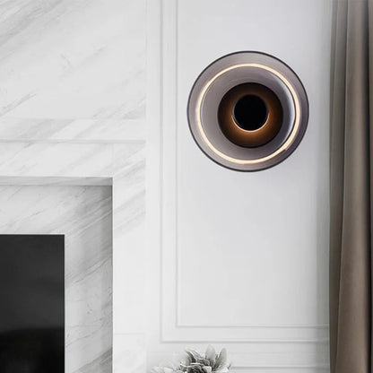 Contemporary Sconce with Domed Glass Shade – Iron Frame Wall-Mount Fixture for Bedrooms, Hallways & Living Spaces