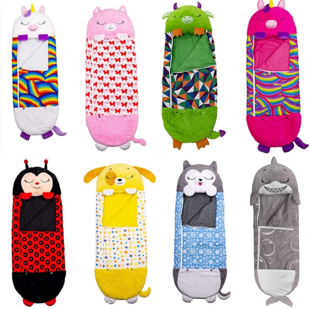 Kids Sleeping Bag with Animal Character Design - Cozy Fleece Sleep Sack for Sleepovers, Camping & Indoor Use