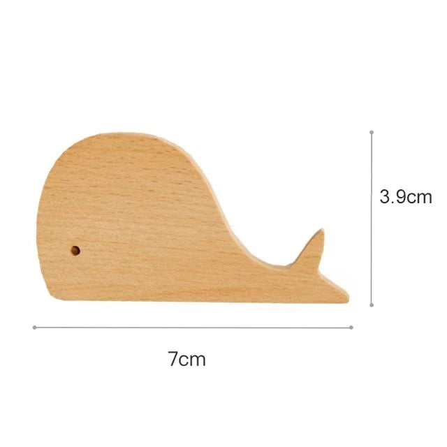 Animal-Shaped Wood Peg Rack for Kids' Rooms — Self-Stick or Screw-Mount Entryway Organizer, Nursery Decor Hanger for Coats, Backpacks & Acce