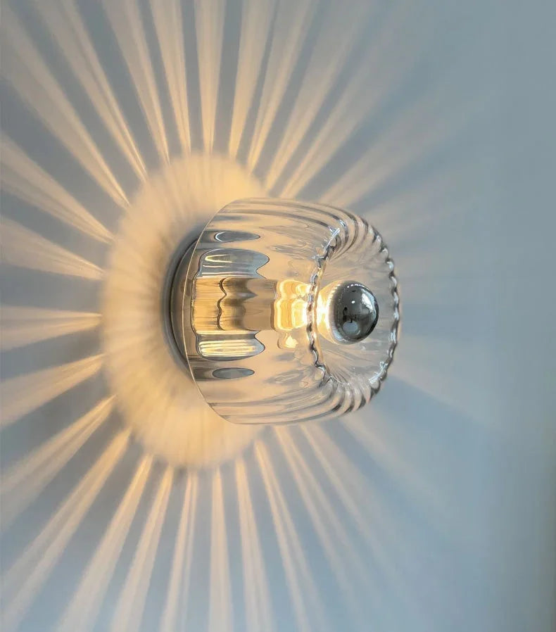Sconce with Glass Globe 6.3 Inch Diameter Metal Accent Fixture for Bedrooms Hallways Staircases Reading Nooks Entryways Modern Interior Ambi
