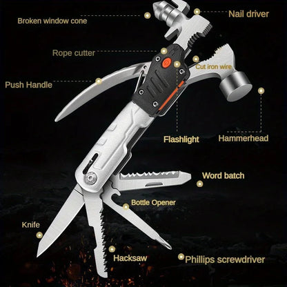 Titan Strike | Tactical Multi-Tool Hammer Kit with 10-in-1 Functionality | Compact Survival Tool for Outdoor Adventures