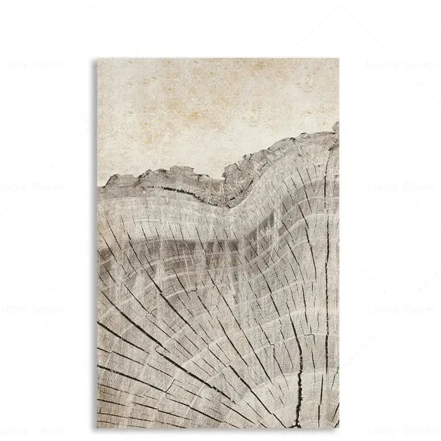 Abstract Tree Ring Wall Art Polyester Canvas 24x18 Inch Nature-Inspired Home Decor for Living Room Bedroom Office Rustic Organic Woodland De