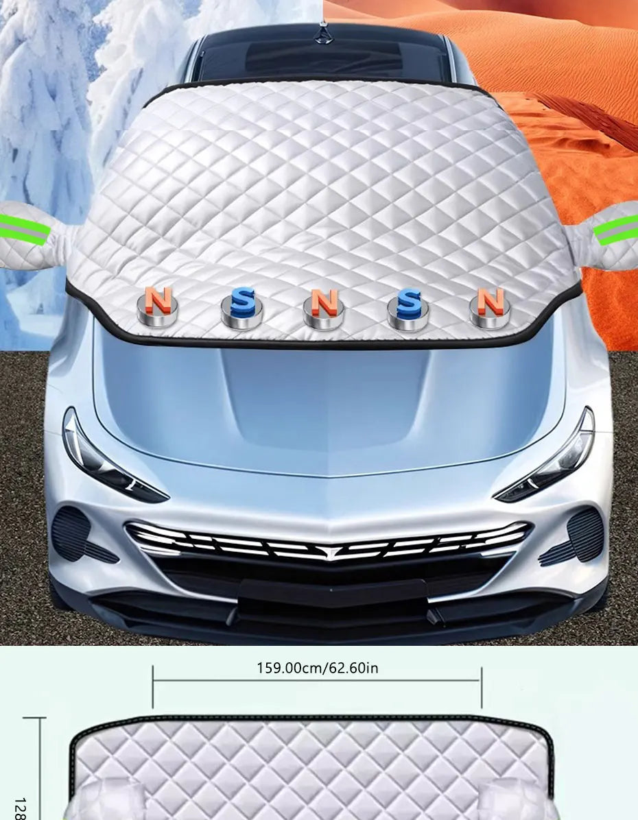 Ortekor FrostGuard Pro | Housse de pare-brise antigel 5 couches avec fixation magnétique | Protection toutes saisons contre le givre et les rayons UV
