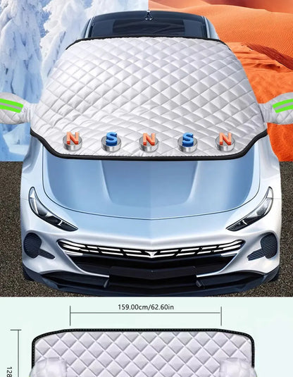 Ortekor FrostGuard Pro | Housse de pare-brise antigel 5 couches avec fixation magnétique | Protection toutes saisons contre le givre et les rayons UV