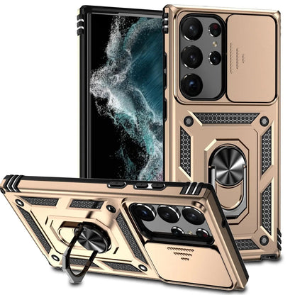 Protective Stand Case with Lens Guard for Samsung Galaxy S23 Series – Hands-Free Viewing & Drop Protection