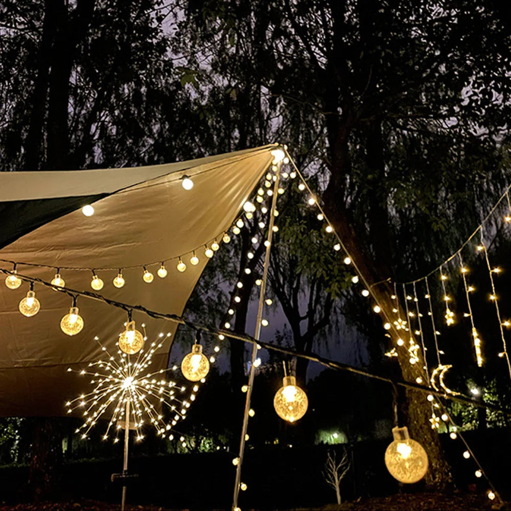 Solar-Powered Fairy Lights 30 Feet Automatic Dusk Sensor Waterproof LED Garden Décor for Patio Yard Pathway Landscaping Outdoor Illumination
