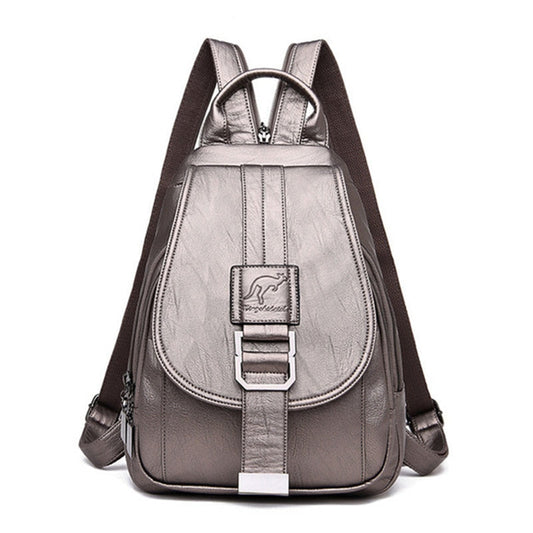 Sac à dos en cuir pour femme | Sac porté épaule convertible pour le travail et les voyages | Cuir de vachette de première qualité fait main | Design multi-poches